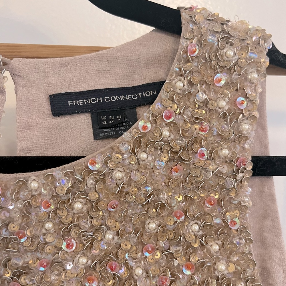 French Connection Sequin Silk Tank